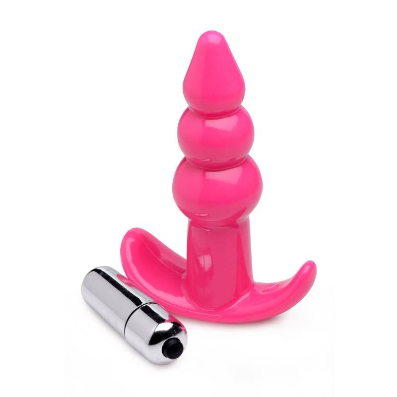 Frisky Ribbed Vibrating Butt Plug - Pink 10.9 cm Vibrating Butt Plug – Sex toys NZ by Naughtyhut. Discreet delivery nationwide.