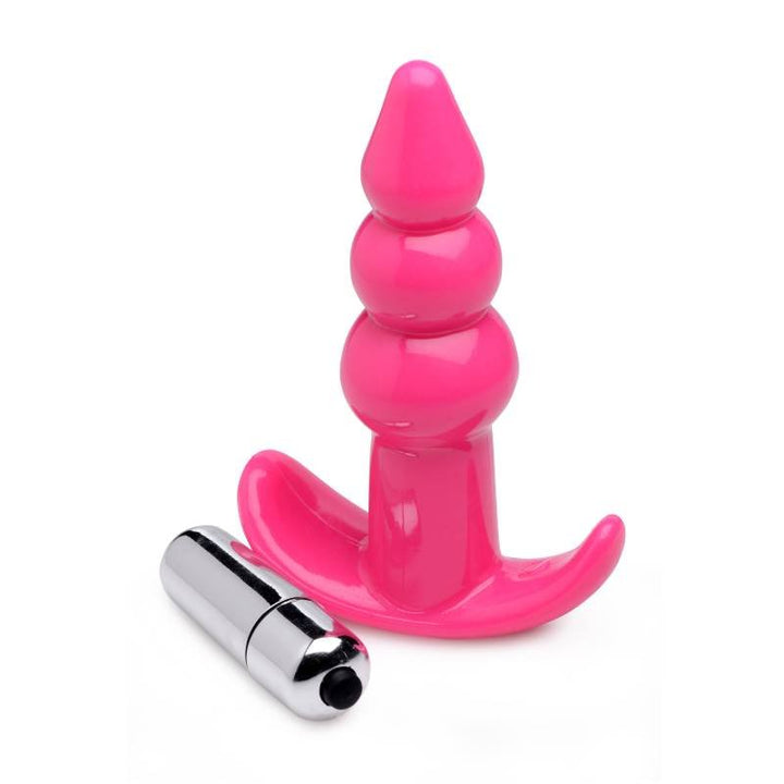Frisky Ribbed Vibrating Butt Plug - Pink 10.9 cm Vibrating Butt Plug – Sex toys NZ by Naughtyhut. Discreet delivery nationwide.