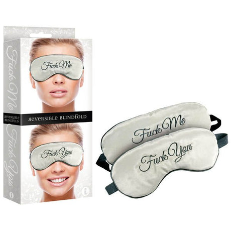 Buy Fuck Me/Fuck You Reversible Blindfold - Padded Reversible Blindfold – Naughtyhut NZ sex toys online. Discreet delivery & top brands.