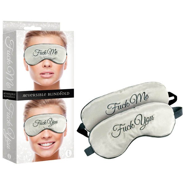 Buy Fuck Me/Fuck You Reversible Blindfold - Padded Reversible Blindfold – Naughtyhut NZ sex toys online. Discreet delivery & top brands.