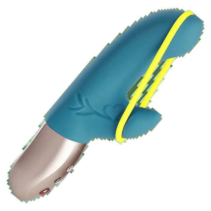 Fun Factory Amorino in Petrol and Yellow, swatch crop on white