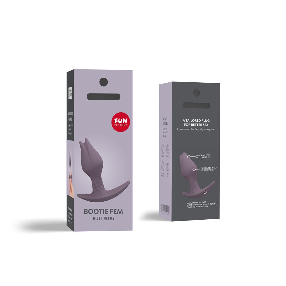 Buy Fun Factory BOOTIE FEM dark taupe - Dark Taupe 8.5 cm Butt Plug for Women – Naughtyhut NZ sex toys online. Discreet delivery & top brands.