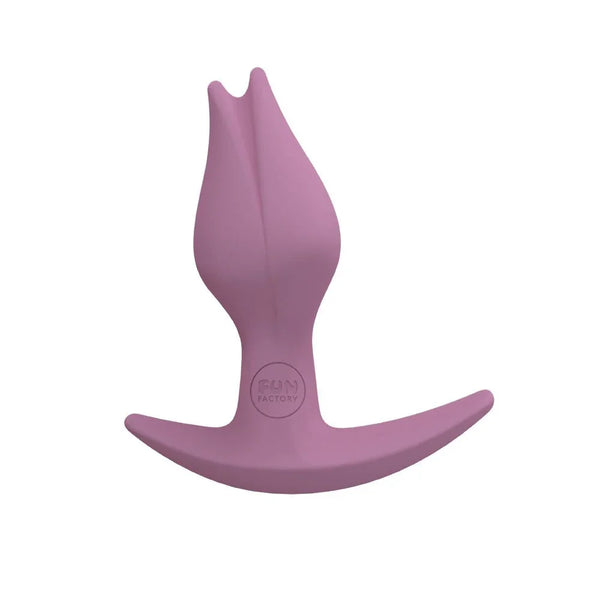 Fun Factory Bootie Fem in Rose, tulip-tip plug with curved anchor base