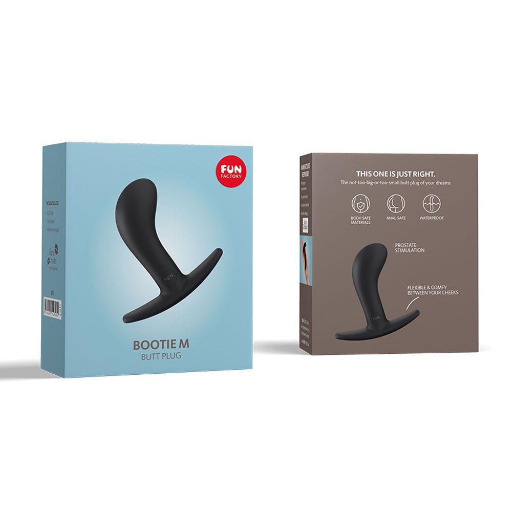 Buy Fun Factory BOOTIE M black - Black 9.3 cm Medium Butt Plug – Naughtyhut NZ sex toys online. Discreet delivery & top brands.