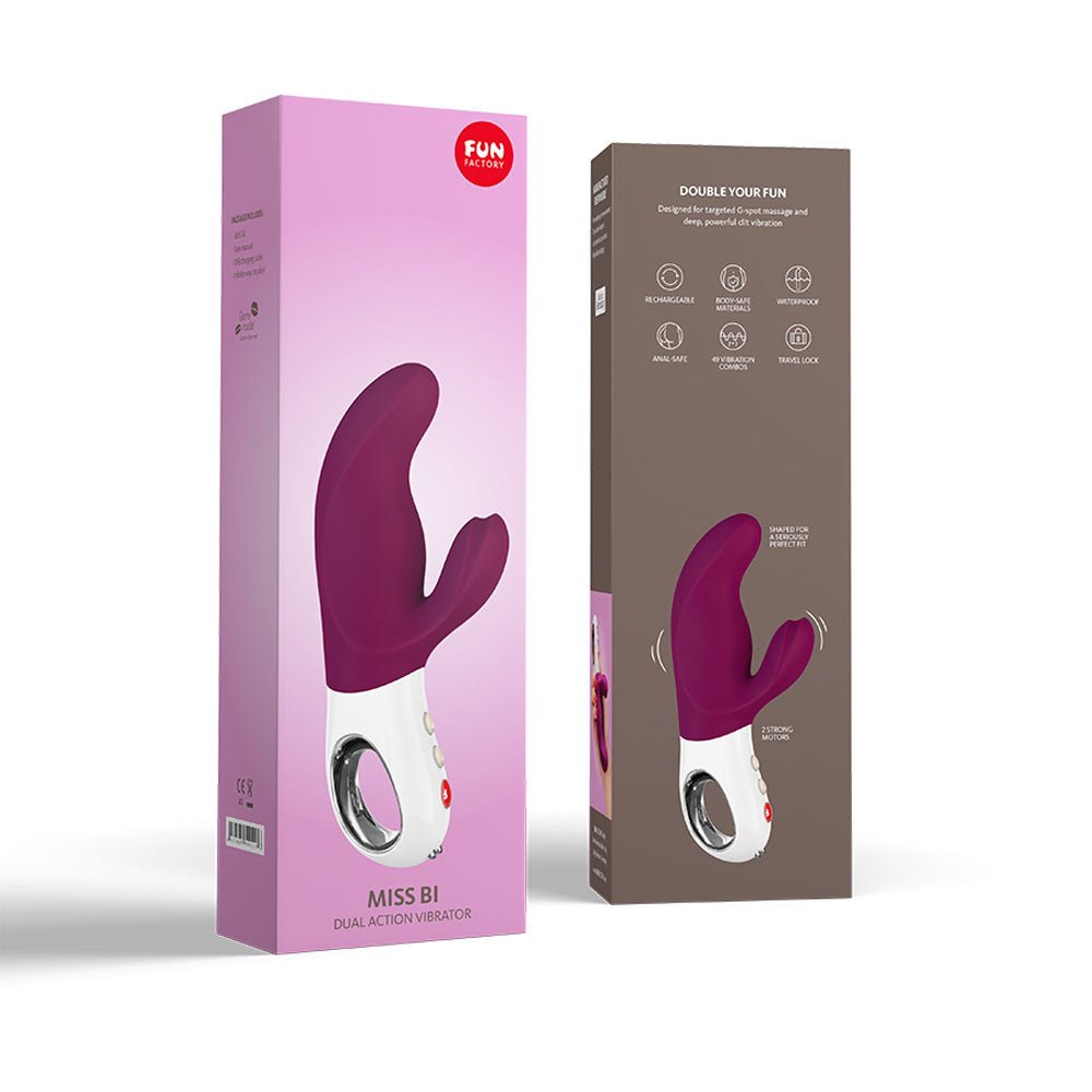 Buy Fun Factory MISS BI grape - Grape 17 cm USB Rechargeable Rabbit Vibrator – Naughtyhut NZ sex toys online. Discreet delivery & top brands.