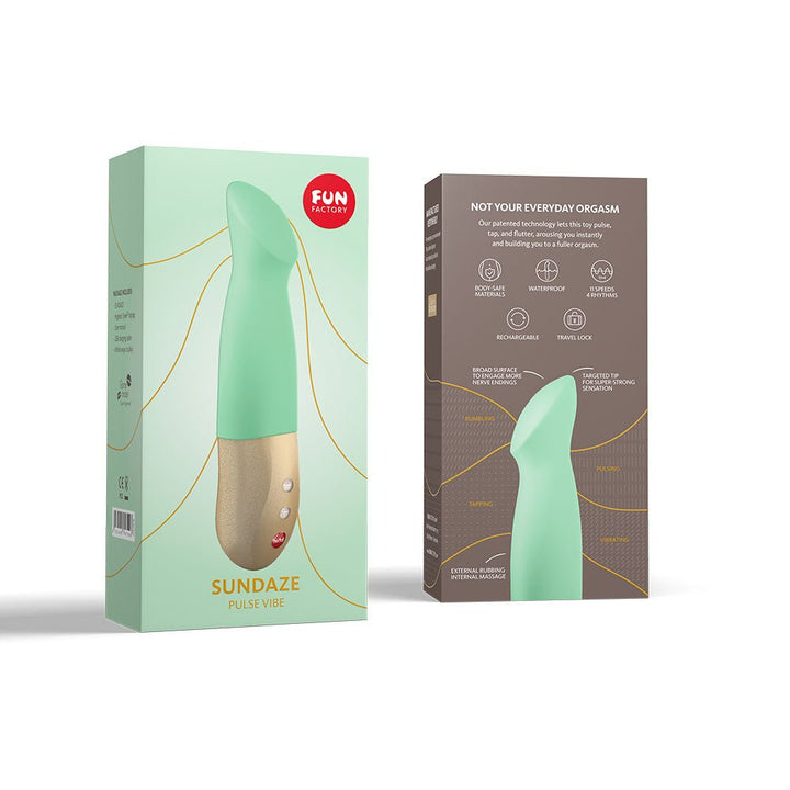 Fun Factory SUNDAZE pistachio - Pistachio Green 17.5 cm USB Rechargeable Thrusting Vibrator – Sex toys NZ by Naughtyhut. Discreet delivery nationwide.