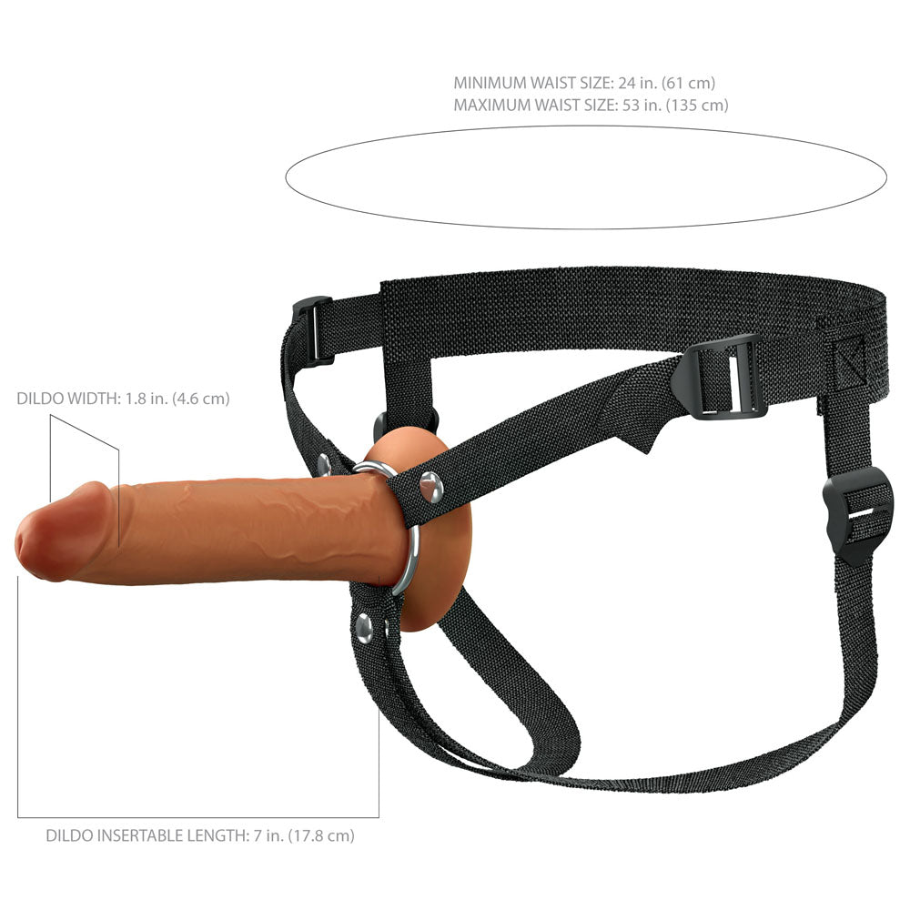 FX Elite 7'' Silicone Hollow Strap - On - Tan - Tan 17.8 cm Hollow Strap - On – Sex toys NZ by Naughtyhut. Discreet delivery nationwide.