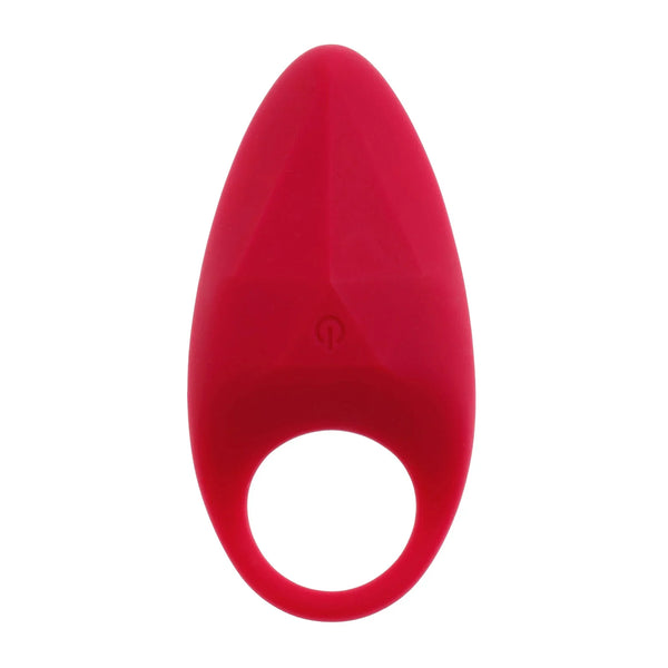ELIXIR Play Garnet vibrating cock ring in Red, pointed crest with button