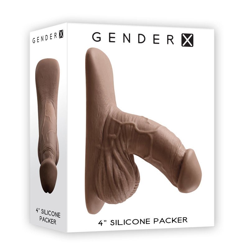 Gender X 4'' SILICONE PACKER DARK - Brown 10 cm Packer – Sex toys NZ by Naughtyhut. Discreet delivery nationwide.