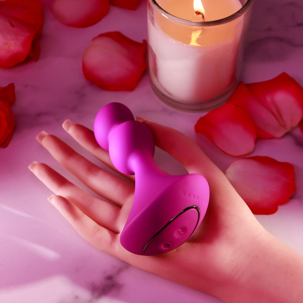 Buy Gender X BALL GAME - Pink 13.5 cm USB Rechargeable Vibrating Butt Plug – Naughtyhut NZ sex toys online. Discreet delivery & top brands.