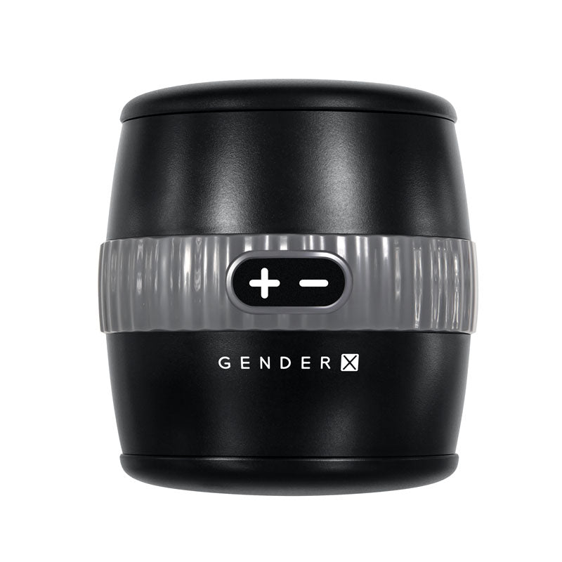Buy Gender X BARREL OF FUN - Black USB Rechargeable Stroker – Naughtyhut NZ sex toys online. Discreet delivery & top brands.