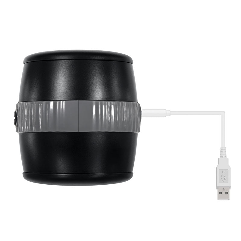 Buy Gender X BARREL OF FUN - Black USB Rechargeable Stroker – Naughtyhut NZ sex toys online. Discreet delivery & top brands.
