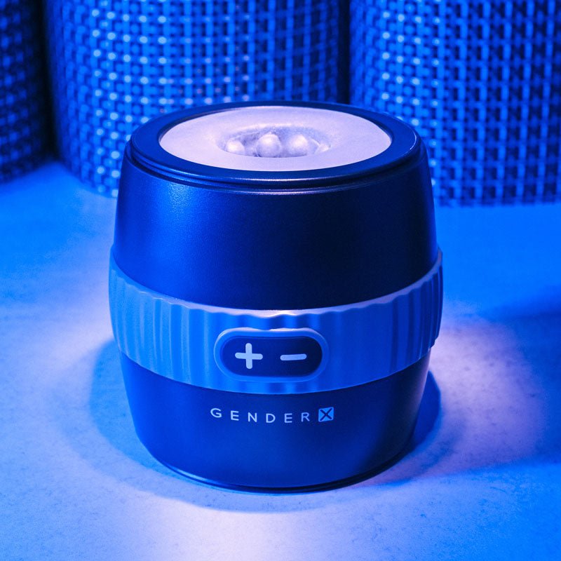 Buy Gender X BARREL OF FUN - Black USB Rechargeable Stroker – Naughtyhut NZ sex toys online. Discreet delivery & top brands.