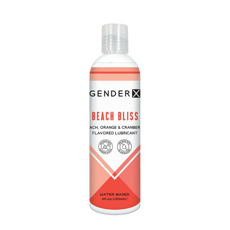 Buy Gender X BEACH BLISS Flavoured Lube - 120 ml - Peach, Orange & Cranberry Flavoured Water Based Lubricant - 120 ml Bottle – Naughtyhut NZ sex toys online. Discreet delivery & top brands.