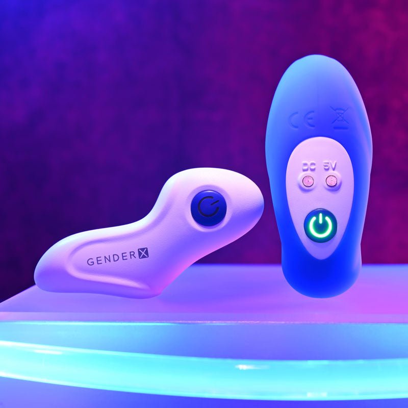 Buy Gender X BEADED PLEASURE - Blue 11.4 cm USB Rechargeable Vibrating Anal Beads with Remote – Naughtyhut NZ sex toys online. Discreet delivery & top brands.