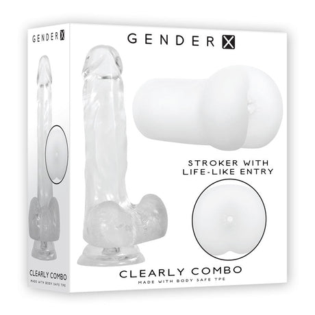 Buy Gender X CLEARLY COMBO - Clear Dildo and Masturbator Set – Naughtyhut NZ sex toys online. Discreet delivery & top brands.