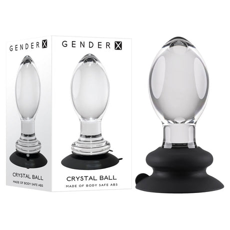 Buy Gender X Crystal Ball - Clear Glass 13.6 cm Butt Plug with Suction Base – Naughtyhut NZ sex toys online. Discreet delivery & top brands.