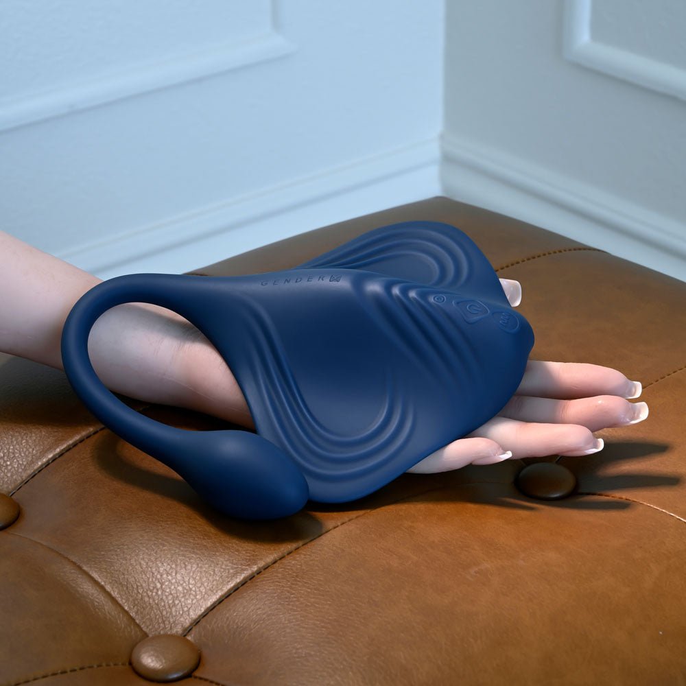 Buy Gender X DAILY GRIND - Blue USB Rechargeable Grinding Pad with Anal Plug – Naughtyhut NZ sex toys online. Discreet delivery & top brands.