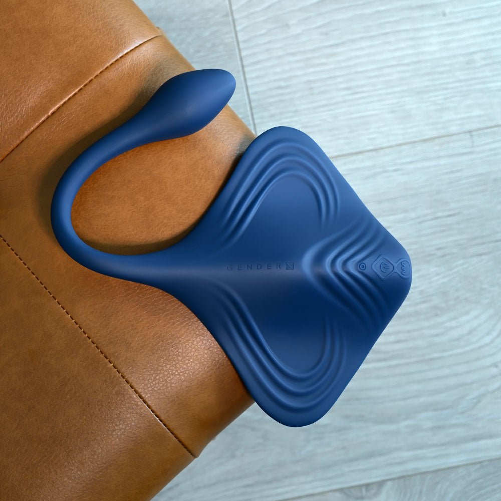 Buy Gender X DAILY GRIND - Blue USB Rechargeable Grinding Pad with Anal Plug – Naughtyhut NZ sex toys online. Discreet delivery & top brands.