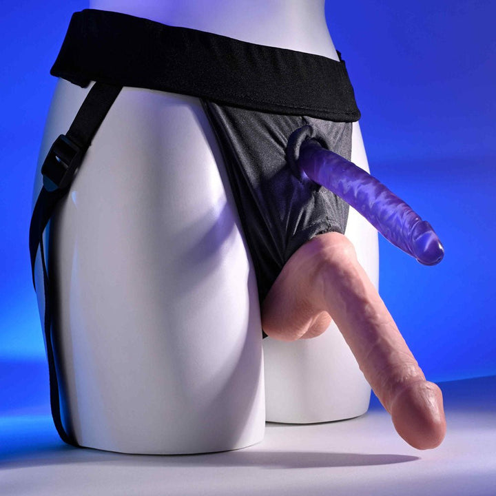 Gender X DOUBLE RIDER - Black Adjustable Strap - On Harness (No Probe Included) – Sex toys NZ by Naughtyhut. Discreet delivery nationwide.