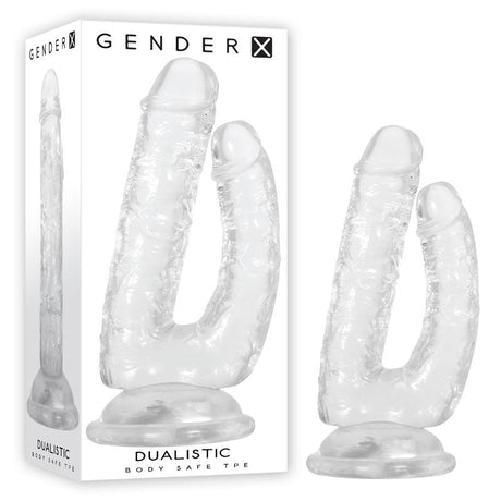 Buy Gender X DUALISTIC - Clear 23.5 cm Double Penetrating Dong – Naughtyhut NZ sex toys online. Discreet delivery & top brands.