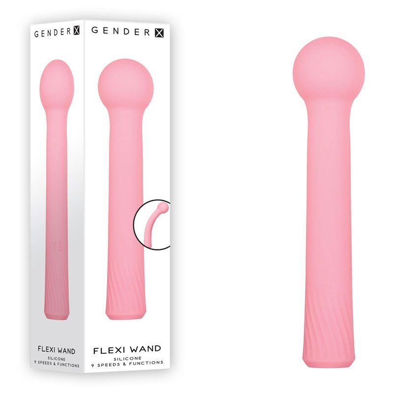 Gender X FLEXI WAND - Pink 16.6 cm USB Rechargeable Vibrator – Sex toys NZ by Naughtyhut. Discreet delivery nationwide.