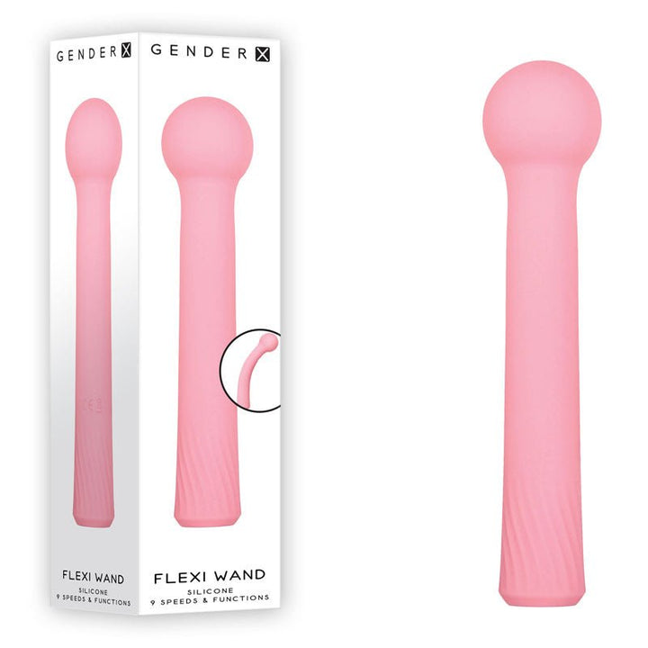 Gender X FLEXI WAND - Pink 16.6 cm USB Rechargeable Vibrator – Sex toys NZ by Naughtyhut. Discreet delivery nationwide.