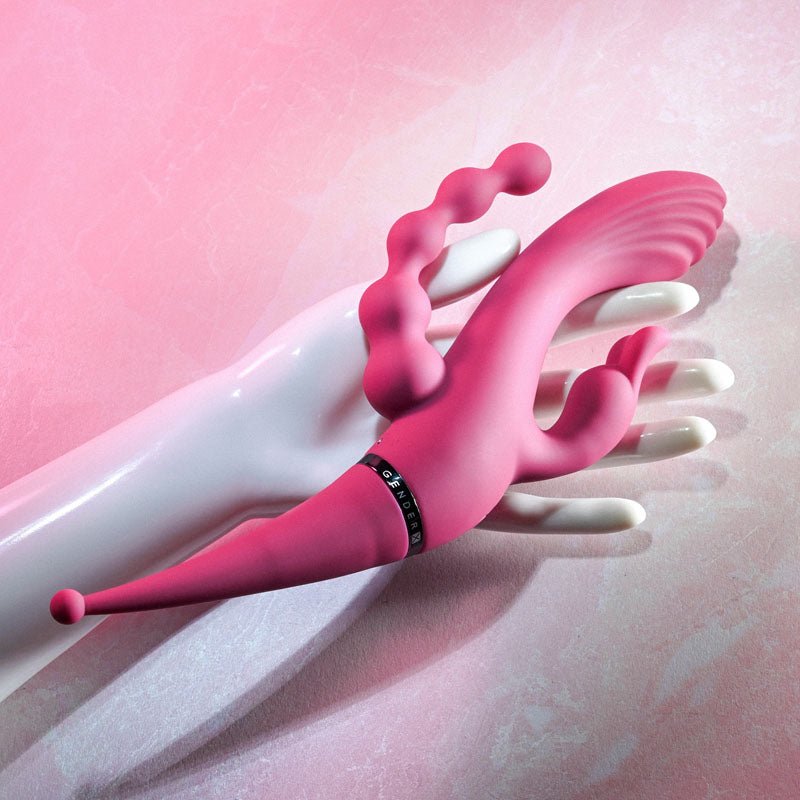 Buy Gender X FOUR BY FOUR - Pink 27.5 cm USB Rechargeable Multi Vibrator – Naughtyhut NZ sex toys online. Discreet delivery & top brands.