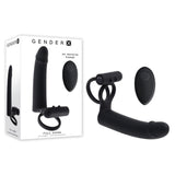 Buy Gender X FULL SWING - Black USB Rechargeable Vibrating Cock Ring with Double Penetrator Dildo – Naughtyhut NZ sex toys online. Discreet delivery & top brands.