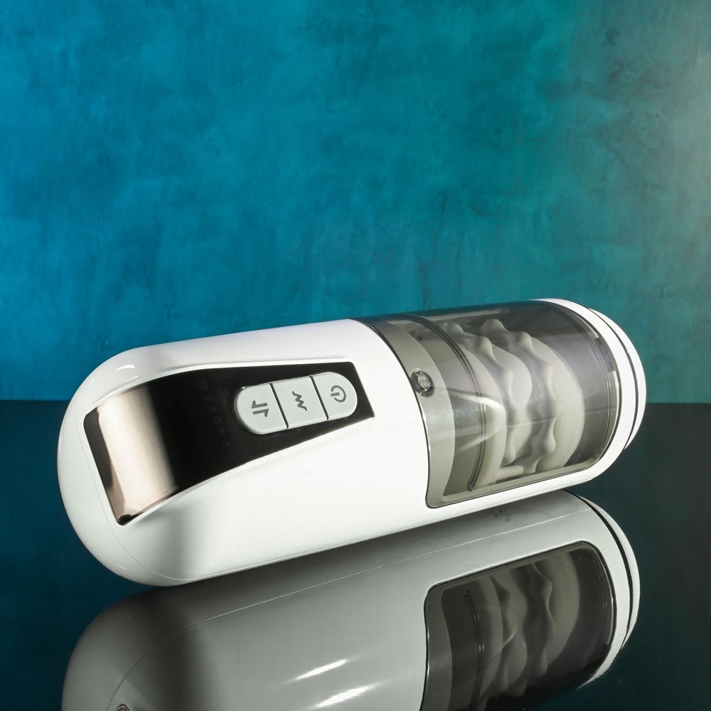 Buy Gender X GET YOUR STROKE ON - USB Rechargeable Thrusting & Vibrating Auto Masturbator – Naughtyhut NZ sex toys online. Discreet delivery & top brands.