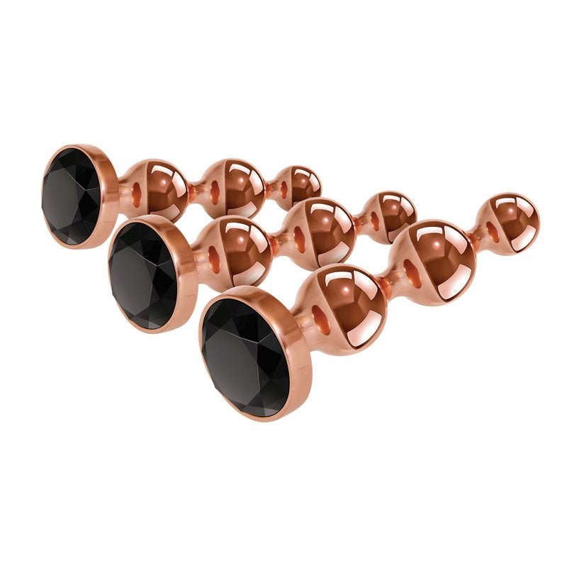 Buy Gender X GOLD DIGGER SET - Rose Gold Metallic Butt Plugs - Set of 3 Sizes – Naughtyhut NZ sex toys online. Discreet delivery & top brands.
