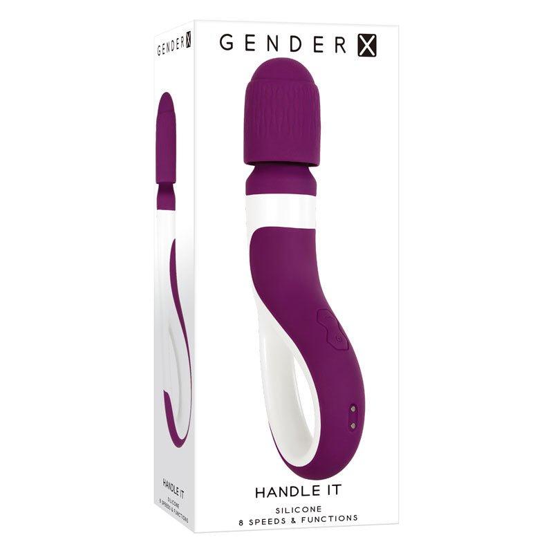 Buy Gender X HANDLE IT - Purple/White USB Rechargeable Massager Wand – Naughtyhut NZ sex toys online. Discreet delivery & top brands.