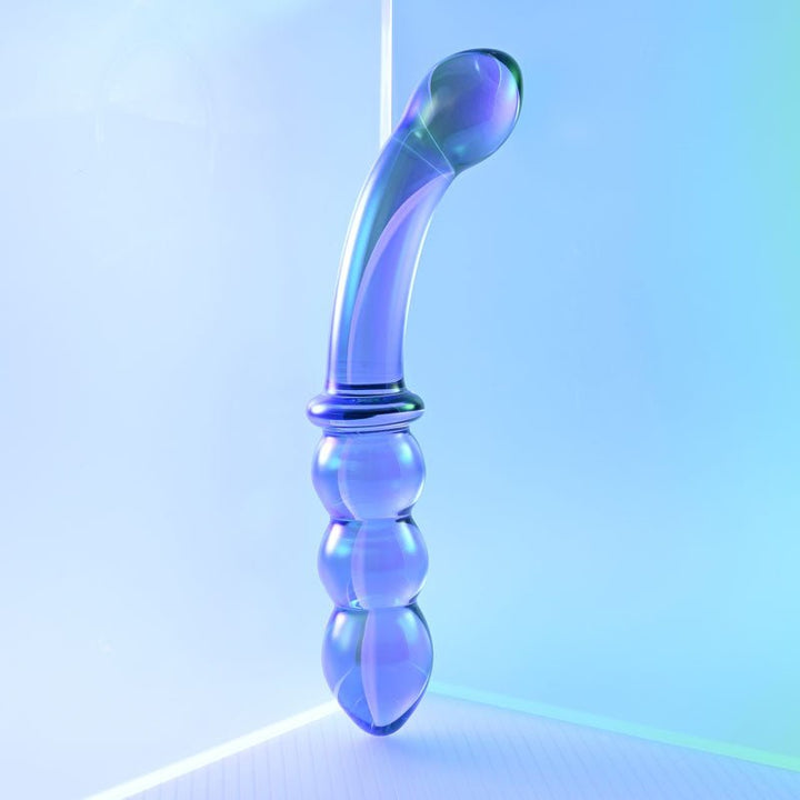 Gender X LUSTROUS GALAXY WAND - Blue/Violet Glass 18.5 cm Double Ended Massager – Sex toys NZ by Naughtyhut. Discreet delivery nationwide.