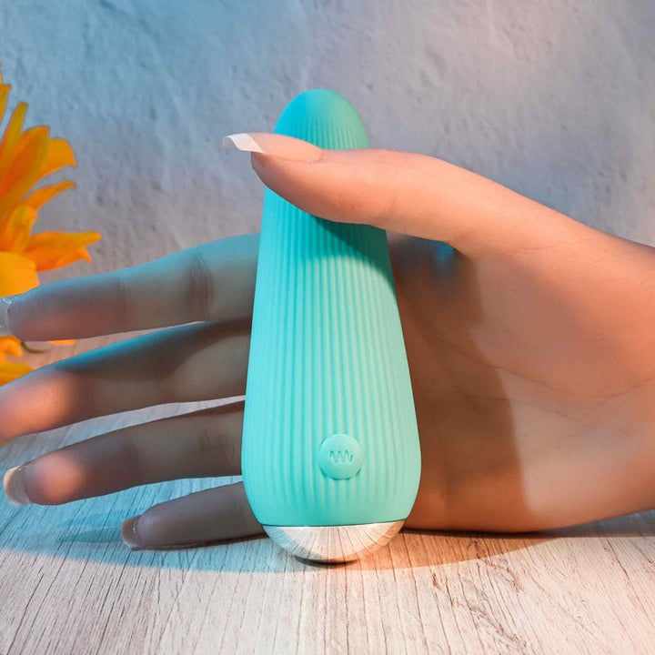 Gender X O - CONE - Blue 10.8 cm (4.25'') USB Rechargeable Bullet – Sex toys NZ by Naughtyhut. Discreet delivery nationwide.