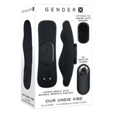 Buy Gender X OUR UNDIE VIBE - Black USB Rechargeable Panty Vibe – Naughtyhut NZ sex toys online. Discreet delivery & top brands.