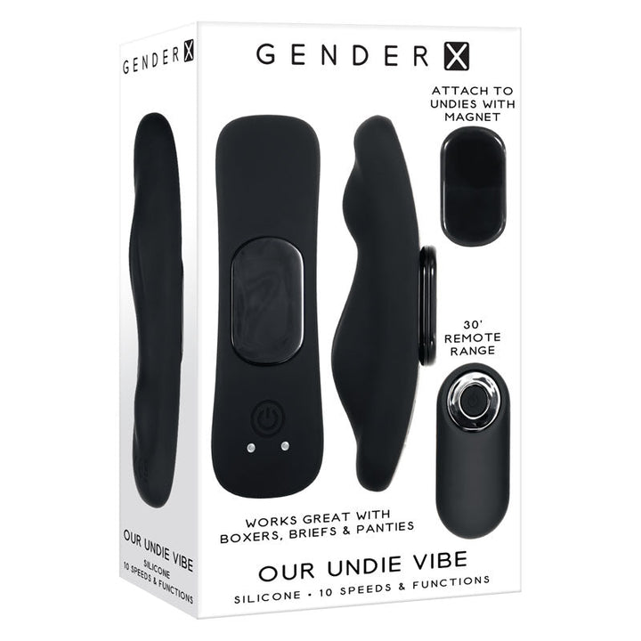 Gender X OUR UNDIE VIBE - Black USB Rechargeable Panty Vibe – Sex toys NZ by Naughtyhut. Discreet delivery nationwide.