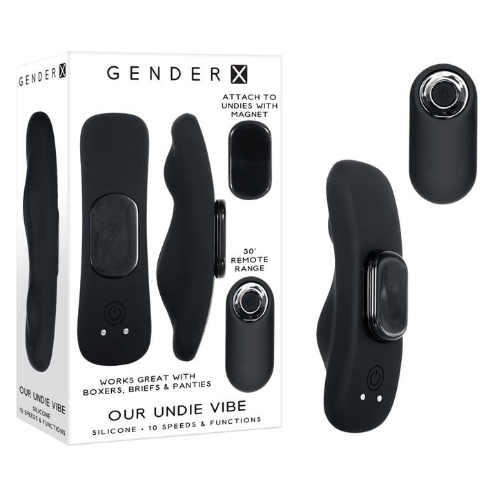 Gender X OUR UNDIE VIBE - Black USB Rechargeable Panty Vibe – Sex toys NZ by Naughtyhut. Discreet delivery nationwide.