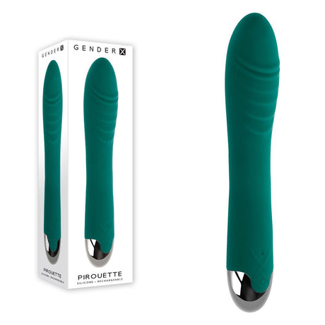 Buy Gender X PIROUETTE - Green 20.6 cm USB Rechargeable Vibrator – Naughtyhut NZ sex toys online. Discreet delivery & top brands.