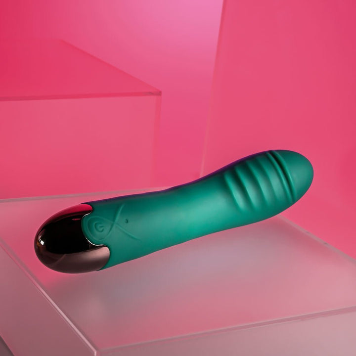 Gender X PIROUETTE - Green 20.6 cm USB Rechargeable Vibrator – Sex toys NZ by Naughtyhut. Discreet delivery nationwide.