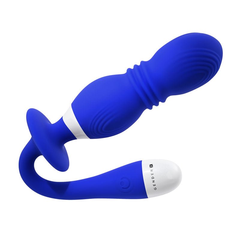 Gender X PLAY BALL - Blue 25 cm USB Rechargeable Thrusting & Vibrating Orbs – Sex toys NZ by Naughtyhut. Discreet delivery nationwide.