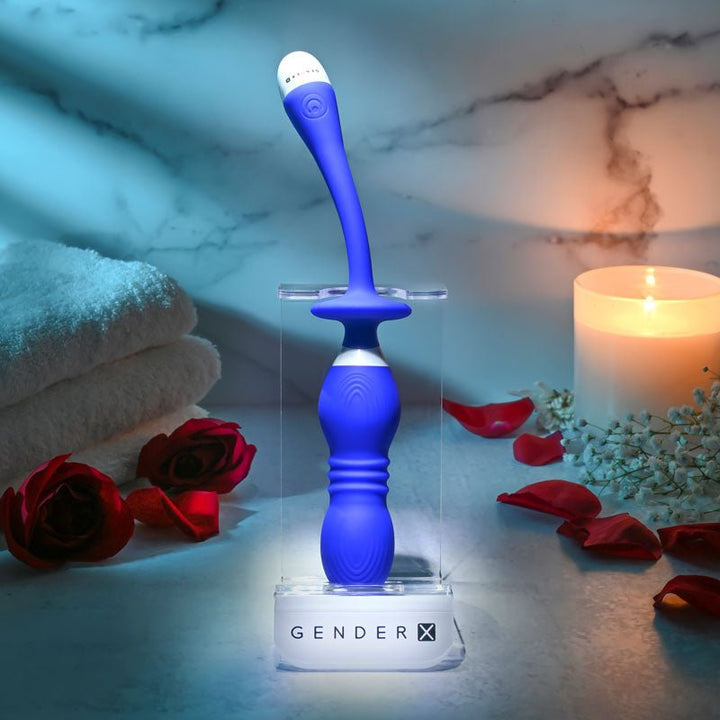 Gender X PLAY BALL - Blue 25 cm USB Rechargeable Thrusting & Vibrating Orbs – Sex toys NZ by Naughtyhut. Discreet delivery nationwide.
