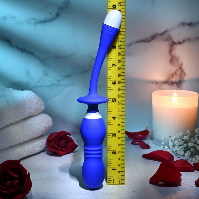Buy Gender X PLAY BALL - Blue 25 cm USB Rechargeable Thrusting & Vibrating Orbs – Naughtyhut NZ sex toys online. Discreet delivery & top brands.
