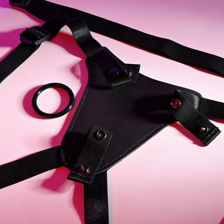 Gender X PLEASURE HARNESS - Black Adjustable Harness (No Probe Included) – Sex toys NZ by Naughtyhut. Discreet delivery nationwide.