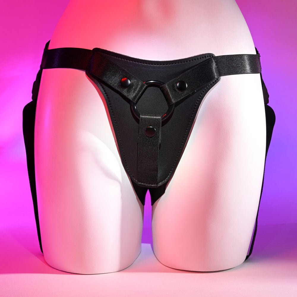 Gender X PLEASURE HARNESS - Black Adjustable Harness (No Probe Included) – Sex toys NZ by Naughtyhut. Discreet delivery nationwide.