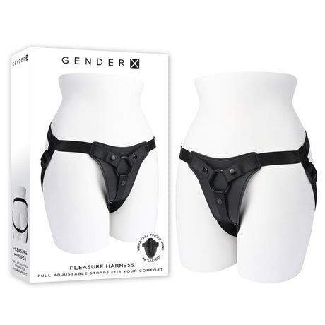 Buy Gender X PLEASURE HARNESS - Black Adjustable Harness (No Probe Included) – Naughtyhut NZ sex toys online. Discreet delivery & top brands.