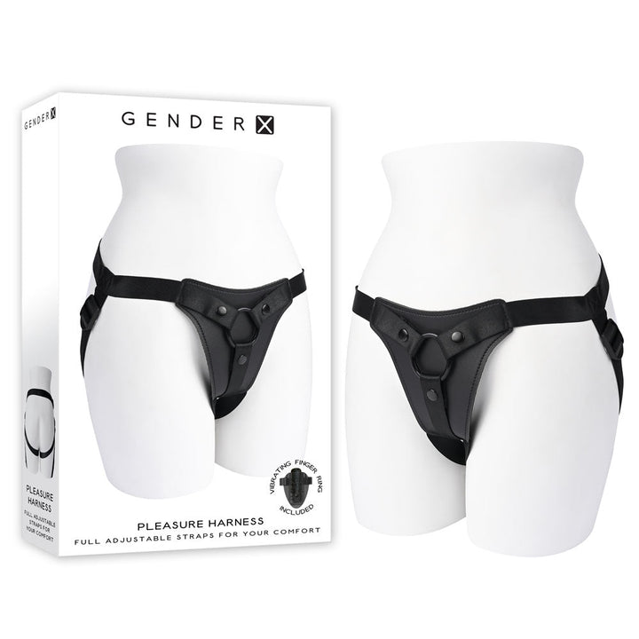 Gender X PLEASURE HARNESS - Black Adjustable Harness (No Probe Included) – Sex toys NZ by Naughtyhut. Discreet delivery nationwide.