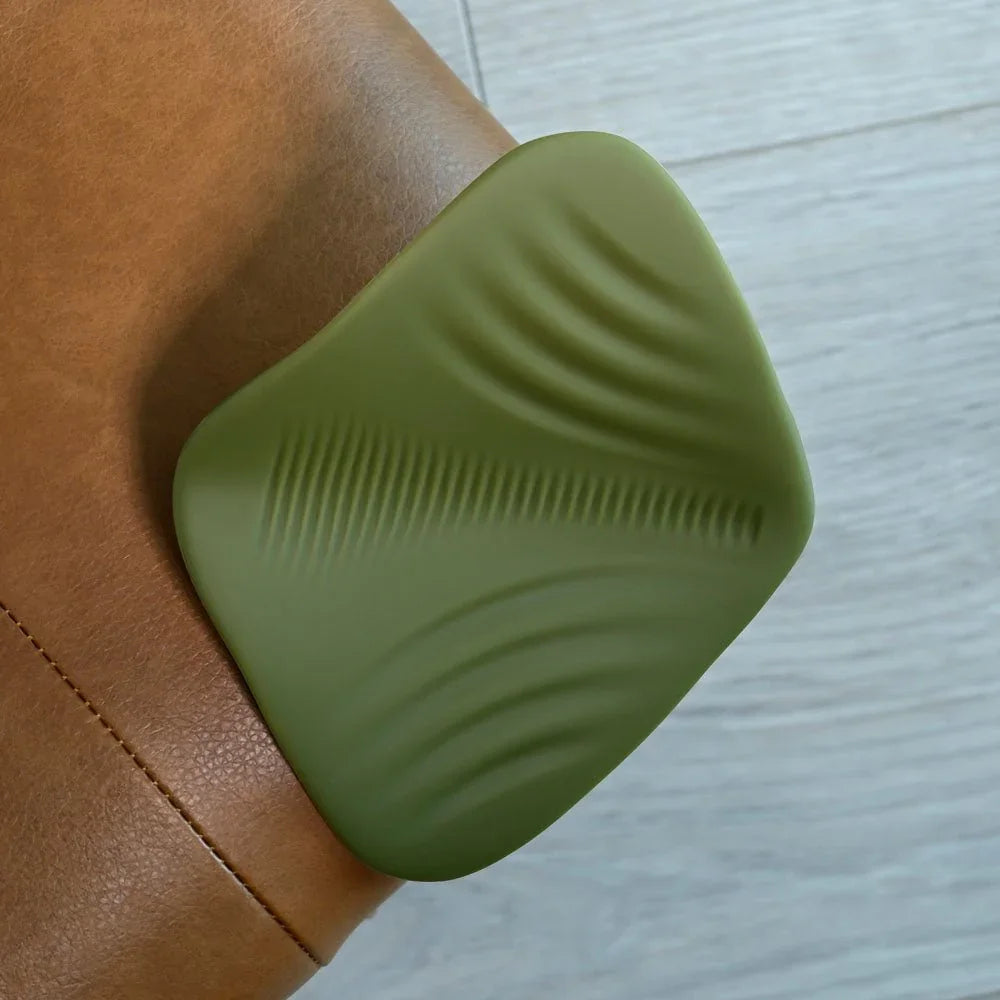 Gender X Pleasure Pad in Green from above, close-up of the textured wave ridges