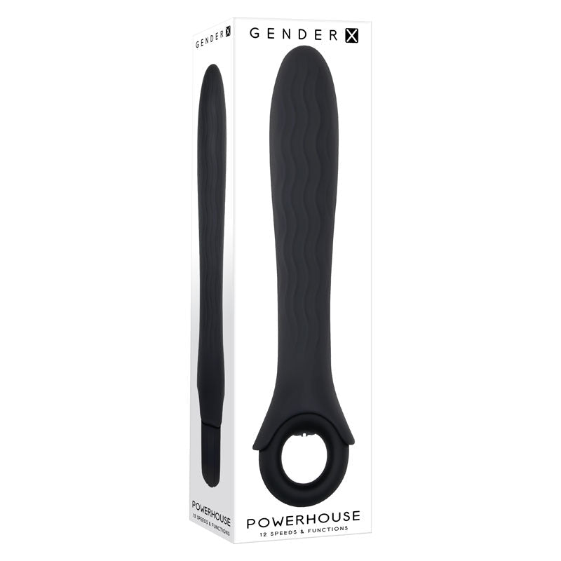 Buy Gender X POWERHOUSE - Black 21.6 cm USB Rechargeable Vibrator – Naughtyhut NZ sex toys online. Discreet delivery & top brands.