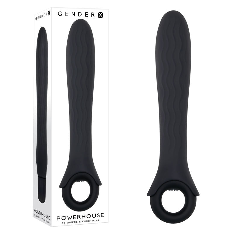 Buy Gender X POWERHOUSE - Black 21.6 cm USB Rechargeable Vibrator – Naughtyhut NZ sex toys online. Discreet delivery & top brands.