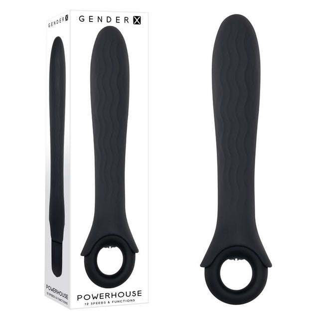 Buy Gender X POWERHOUSE - Black 21.6 cm USB Rechargeable Vibrator – Naughtyhut NZ sex toys online. Discreet delivery & top brands.